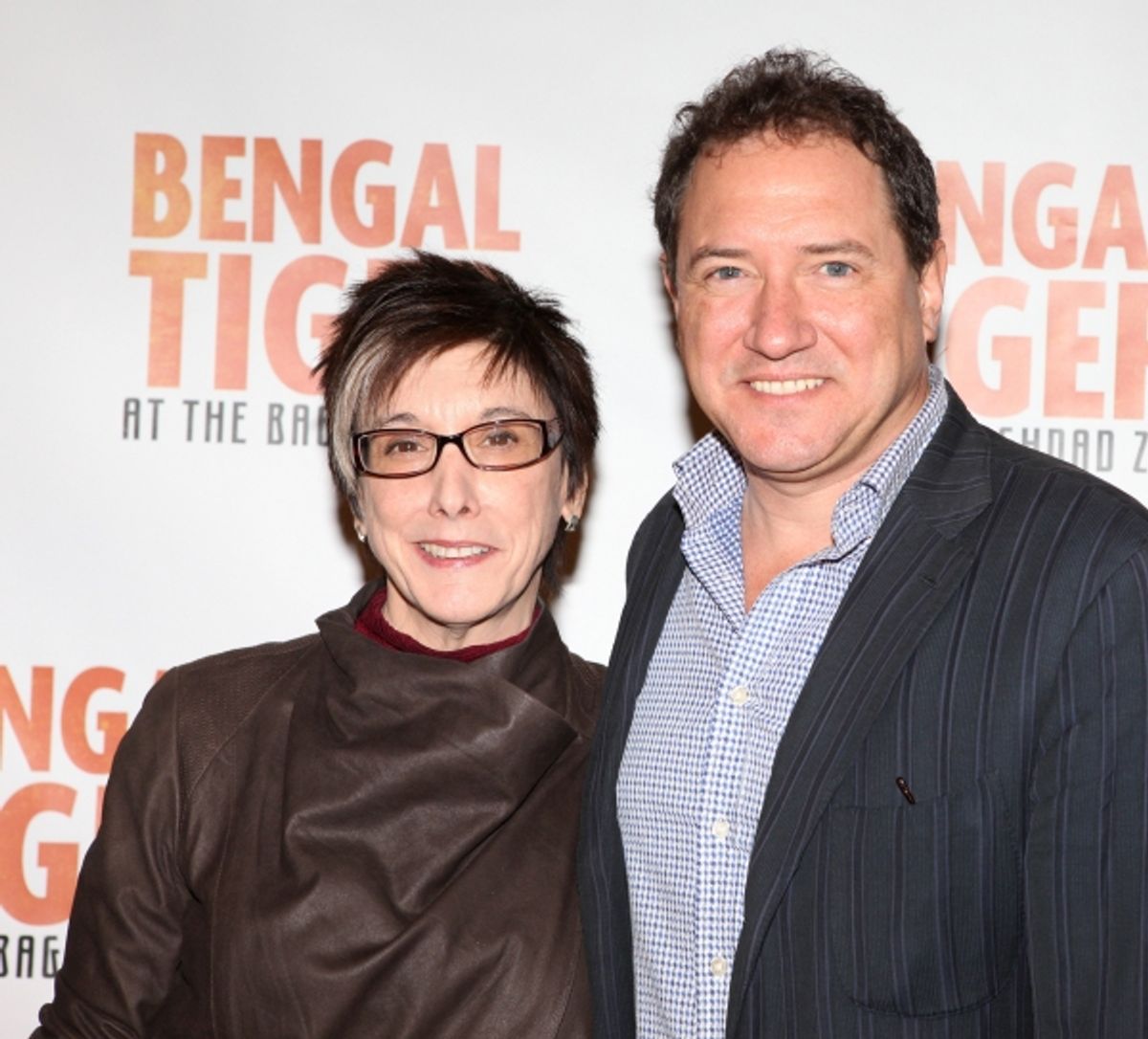 Producers Robyn Goodman and Kevin McCollum attends the 'Bengal Tiger at The Baghdad Zoo' Meet & Greet during Rehearsals at The New 42nd Street Studios in New York City. at 