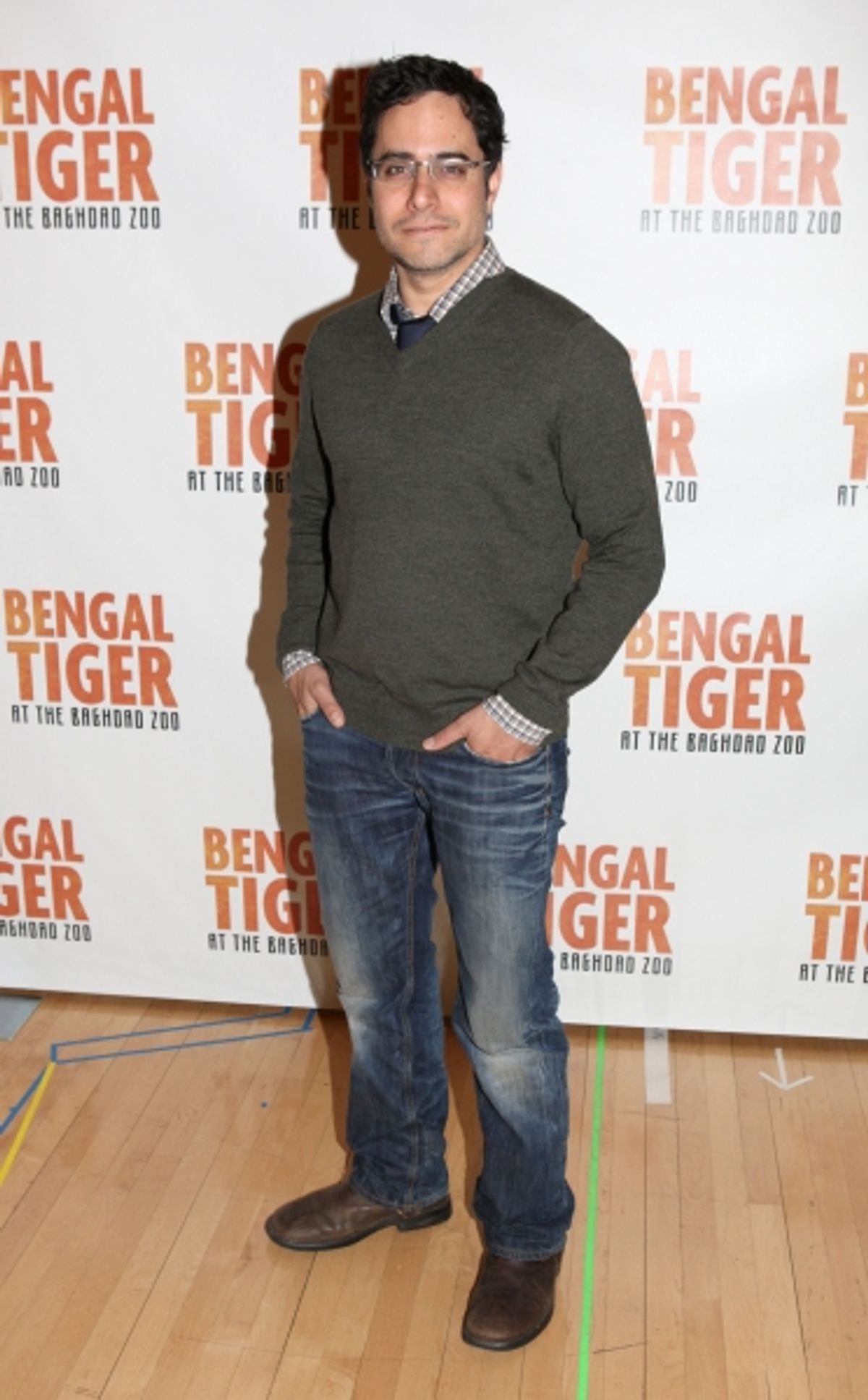 Playwright Rajiv Joseph attends  the 'Bengal Tiger at The Baghdad Zoo' Meet & Greet during Rehearsals at The New 42nd Street Studios in New York City. at 