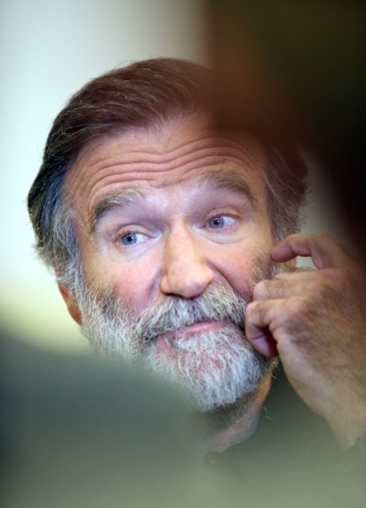 Robin Williams attends the 'Bengal Tiger at The Baghdad Zoo' Meet & Greet during Rehearsals at The New 42nd Street Studios in New York City. at 