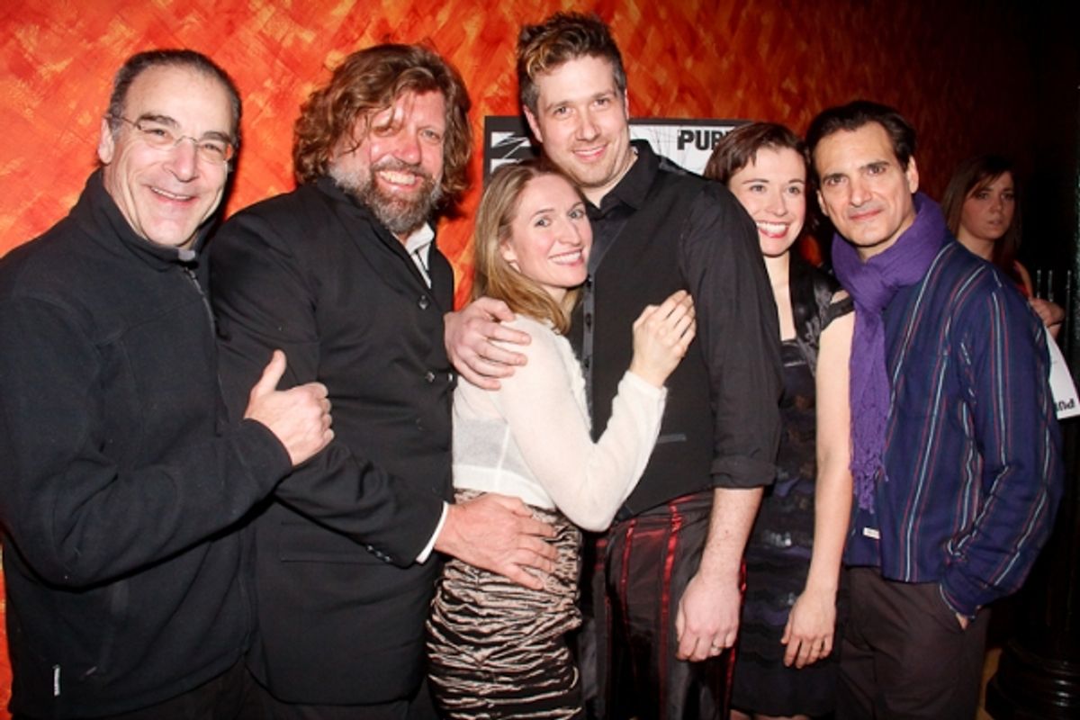Mandy Patinkin, Oskar Eustis, Rinne Groff, Matt Acheson, Hannah Cabell, and Matte Osian at 