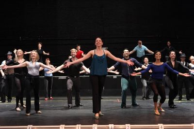 Sutton Foster & Ensemble Cast attending the Rehearsal Performance for the Roundabout  Photo
