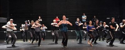 Sutton Foster & Ensemble Cast attending the Rehearsal Performance for the Roundabout  Photo