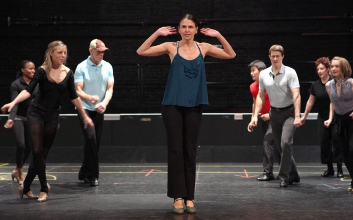 Sutton Foster & Ensemble Cast attending the Rehearsal Performance for the Roundabout Theatre Company's Broadway Revival of 'Anything Goes'  at Studio 54 in New York City. at 