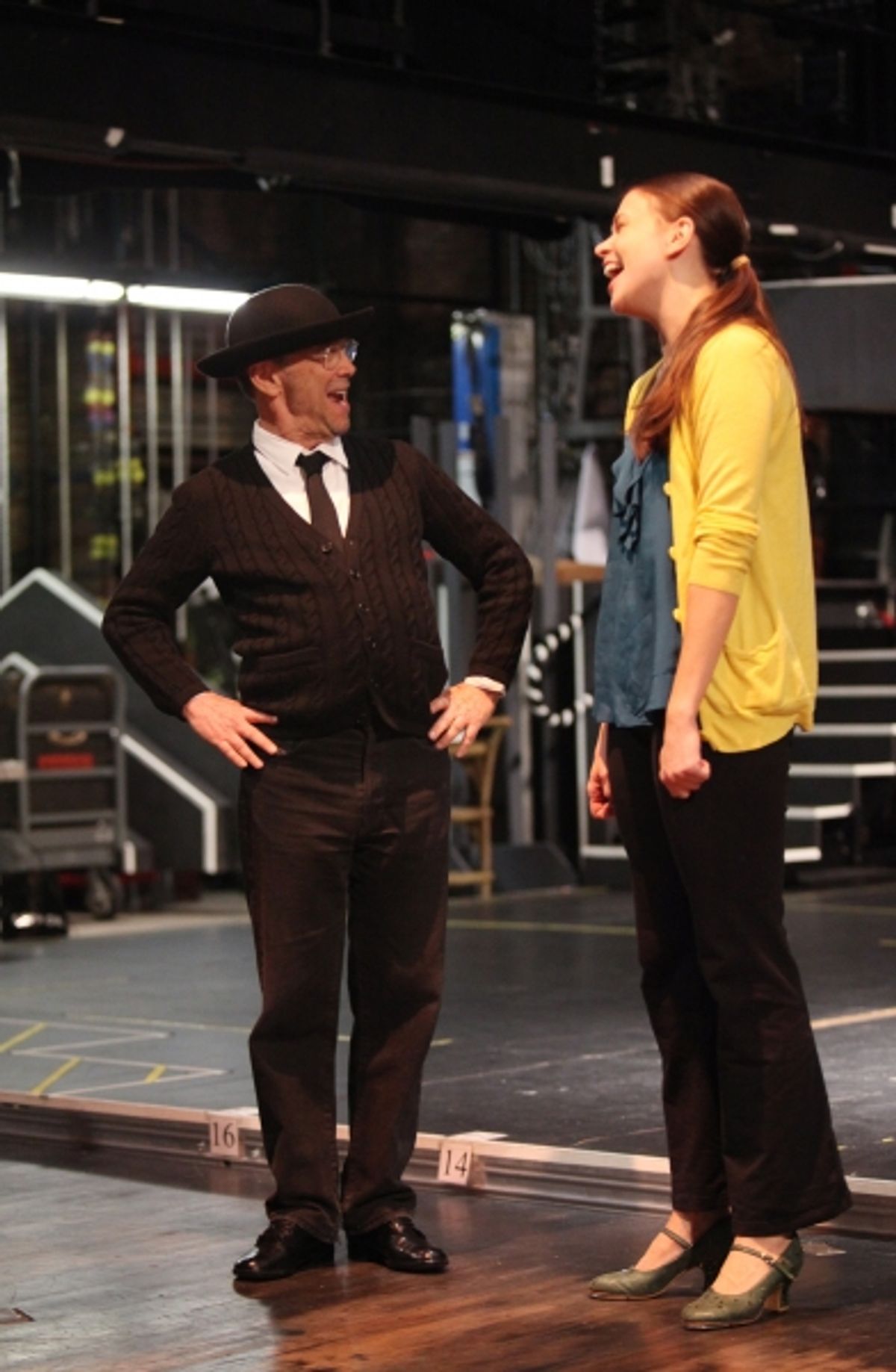Joel Grey & Sutton Foster attending the Rehearsal Performance for the Roundabout Theatre Company's Broadway Revival of 'Anything Goes'  at Studio 54 in New York City. at 