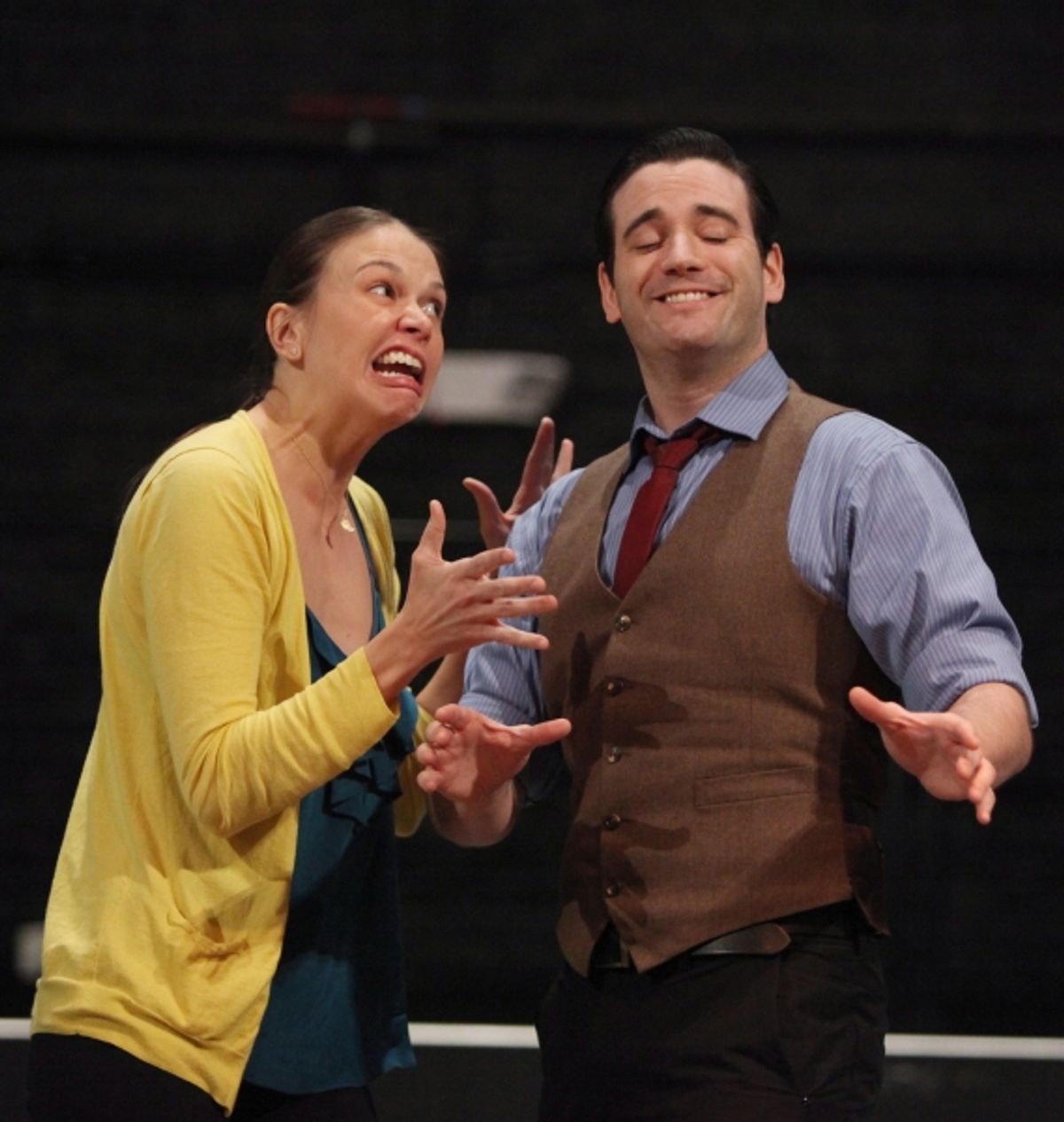 Sutton Foster & Colin Donnell attending the Rehearsal Performance for the Roundabout Theatre Company's Broadway Revival of 'Anything Goes'  at Studio 54 in New York City. at 