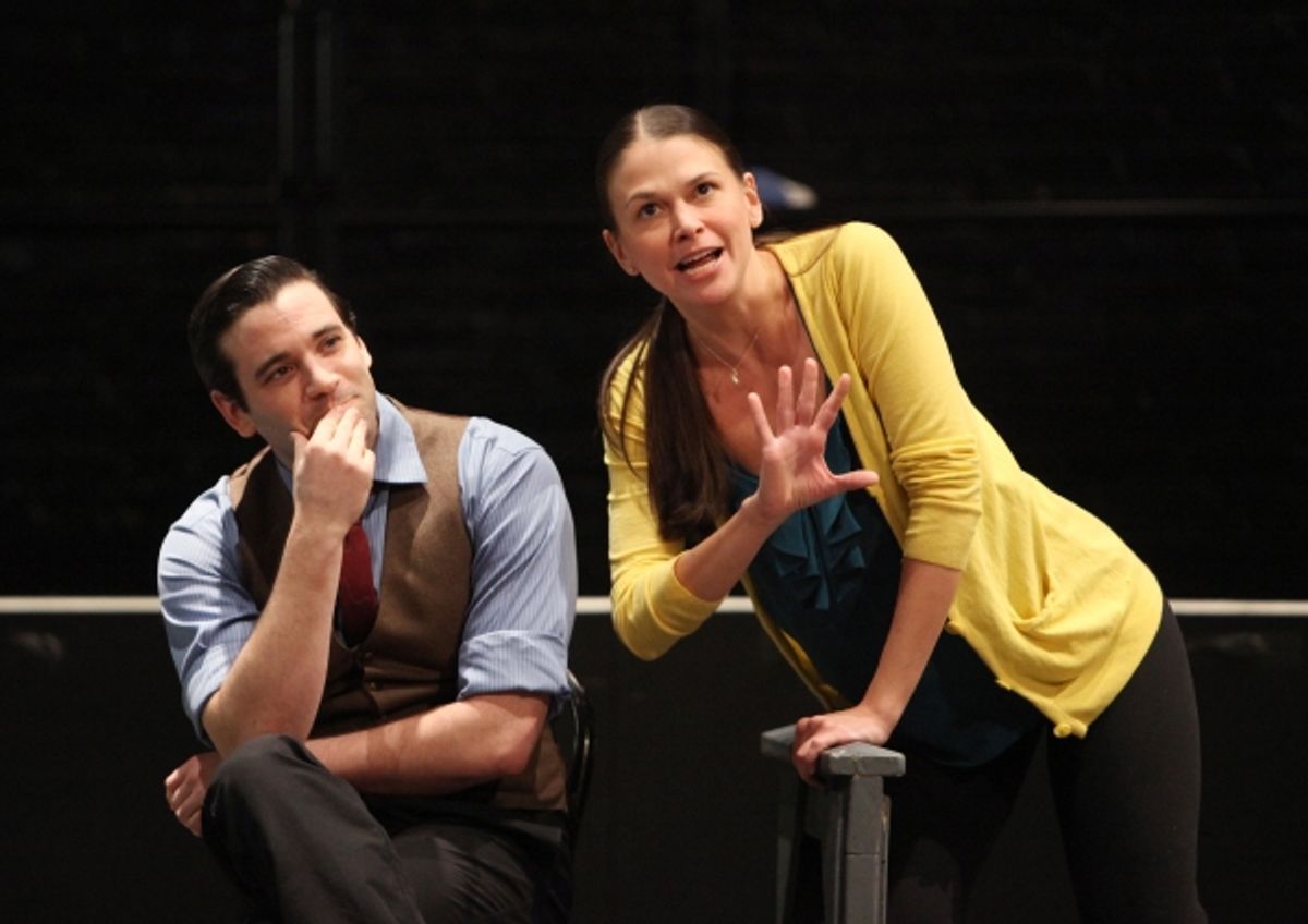 Colin Donnell & Sutton Foster attending the Rehearsal Performance for the Roundabout Theatre Company's Broadway Revival of 'Anything Goes'  at Studio 54 in New York City. at 