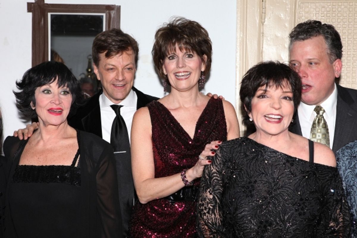 Chita Rivera, Jim Caruso, Lucie Arnaz, Liza Minnelli & Billy Stritch Backstage at The Best of Jim Caruso's Cast Party, a Benefit for BC/EFA at Town Hall in New York City. at 