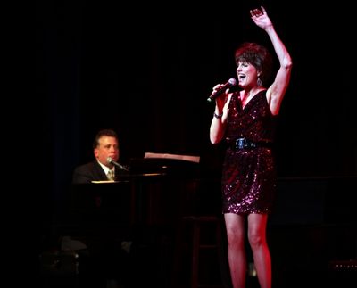 Billy Stritch & Lucie Arnaz performing at The Best of Jim Caruso's Cast Party, a Bene Photo