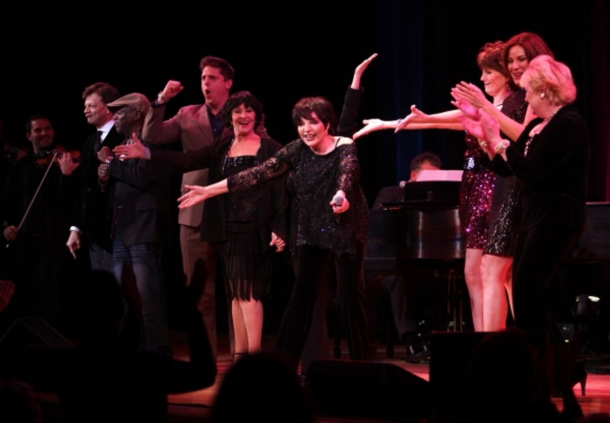New York, New York Finale featuring: Hinton Battle, Billy Stritch, Chita Rivera, Lisa Mordente, Liza Minnelli, Jim Caruso, Lucie Arnaz, Hilary Kole, Sally Mayes, Miranda Sings & William Blake performing at The Best of Jim Caruso's Cast Party, a Benefit fo at 