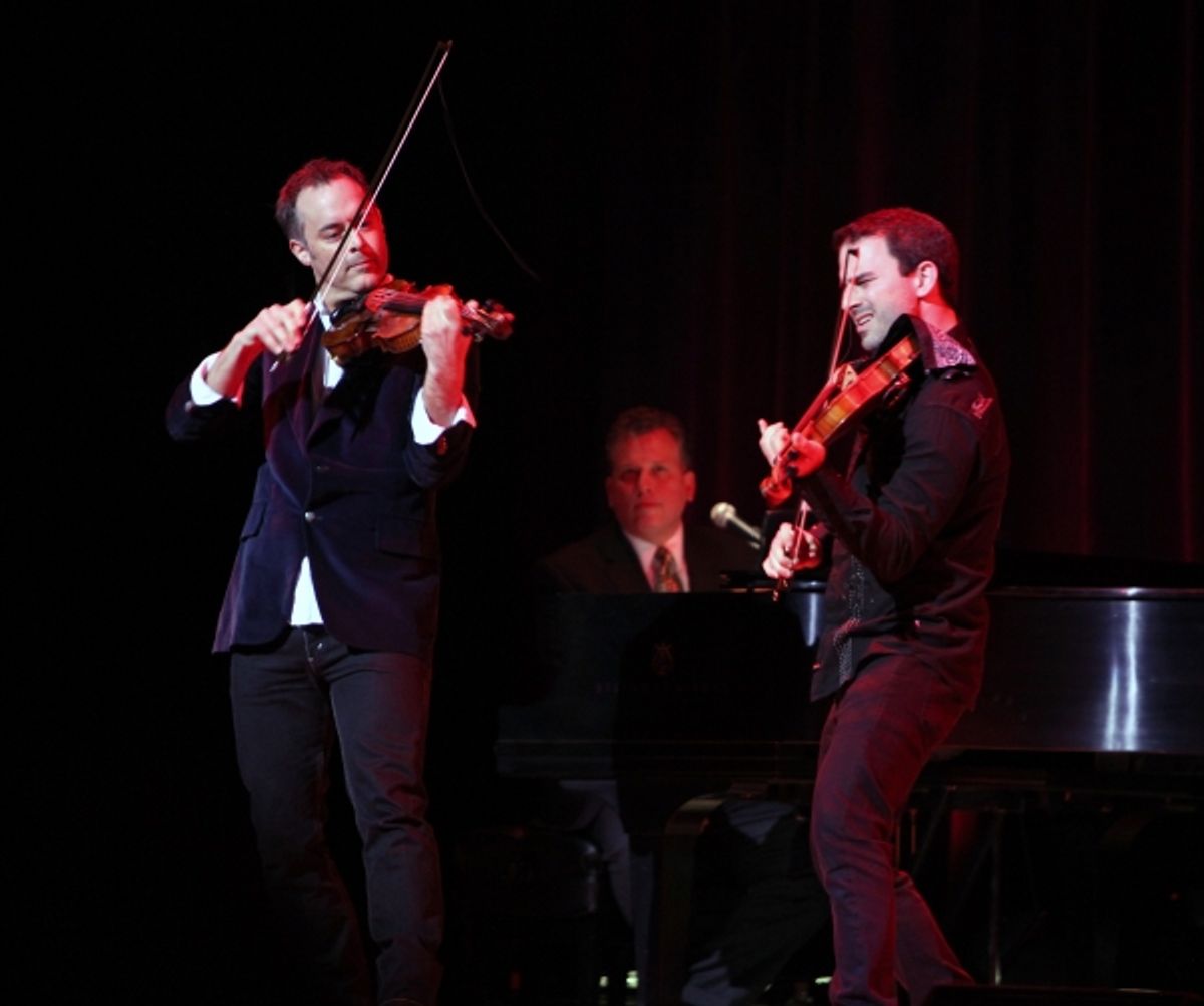 Billy Stritch with Dueling Fiddlers performing at The Best of Jim Caruso's Cast Party, a Benefit for BC/EFA at Town Hall in New York City. at 