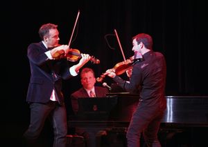 Billy Stritch with Dueling Fiddlers performing at The Best of Jim Caruso's Cast Party, a Benefit for BC/EFA at Town Hall in New York City. @ BroadwayWorld Billy Stritch with Dueling Fiddlers performing at The Best of Jim Caruso's Cast Party Photo