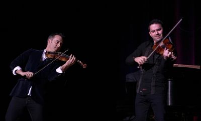 Dueling Fiddlers performing at The Best of Jim Caruso's Cast Party, a Benefit for BC/ Photo
