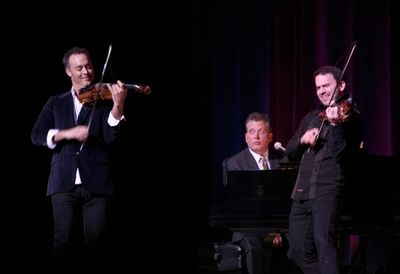 Dueling Fiddlers with Billy Stritch performing at The Best of Jim Caruso's Cast Party Photo