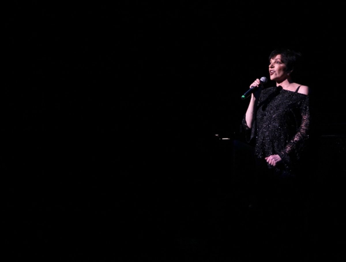 Liza Minnelli performing at The Best of Jim Caruso's Cast Party, a Benefit for BC/EFA at Town Hall in New York City. at 