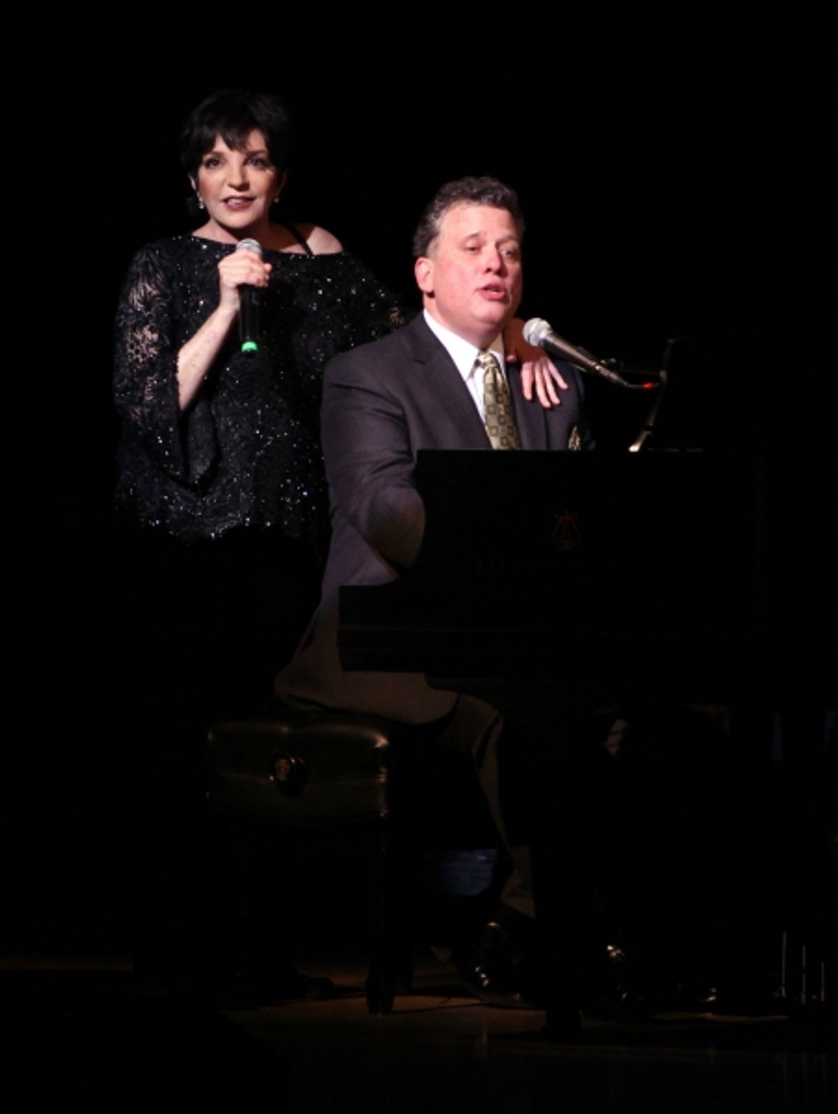 Liza Minnelli & Billy Stritch performing at The Best of Jim Caruso's Cast Party, a Benefit for BC/EFA at Town Hall in New York City. at 