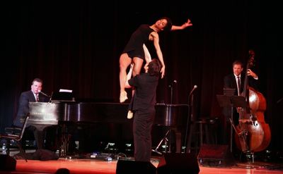 Billy Stritch, Vivian Nixon & Dancer performing at The Best of Jim Caruso's Cast Part Photo