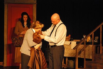 Jason Evetts (Mr. Van Daan) ignores pleas from Lisa Connolly Photo
