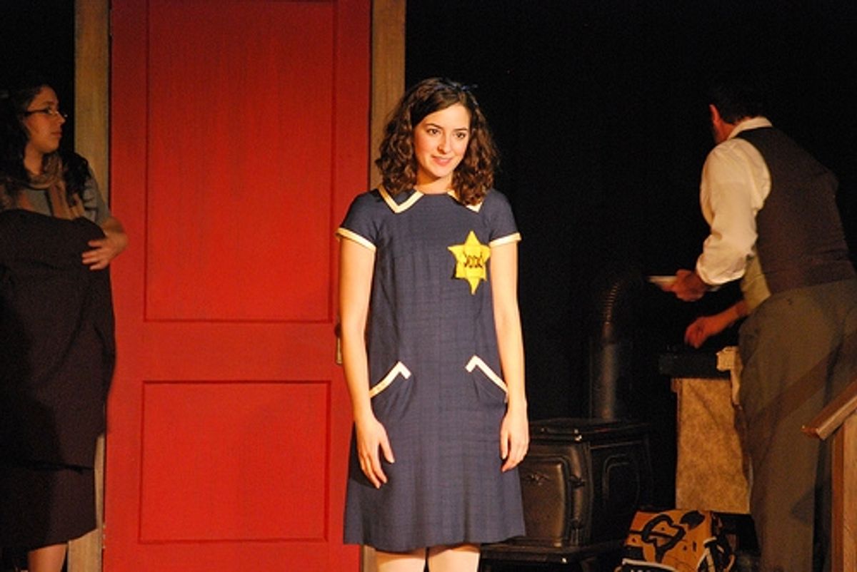 Brittney Thorne (Anne) is center stage, flanked by Ashleigh Dera  at 