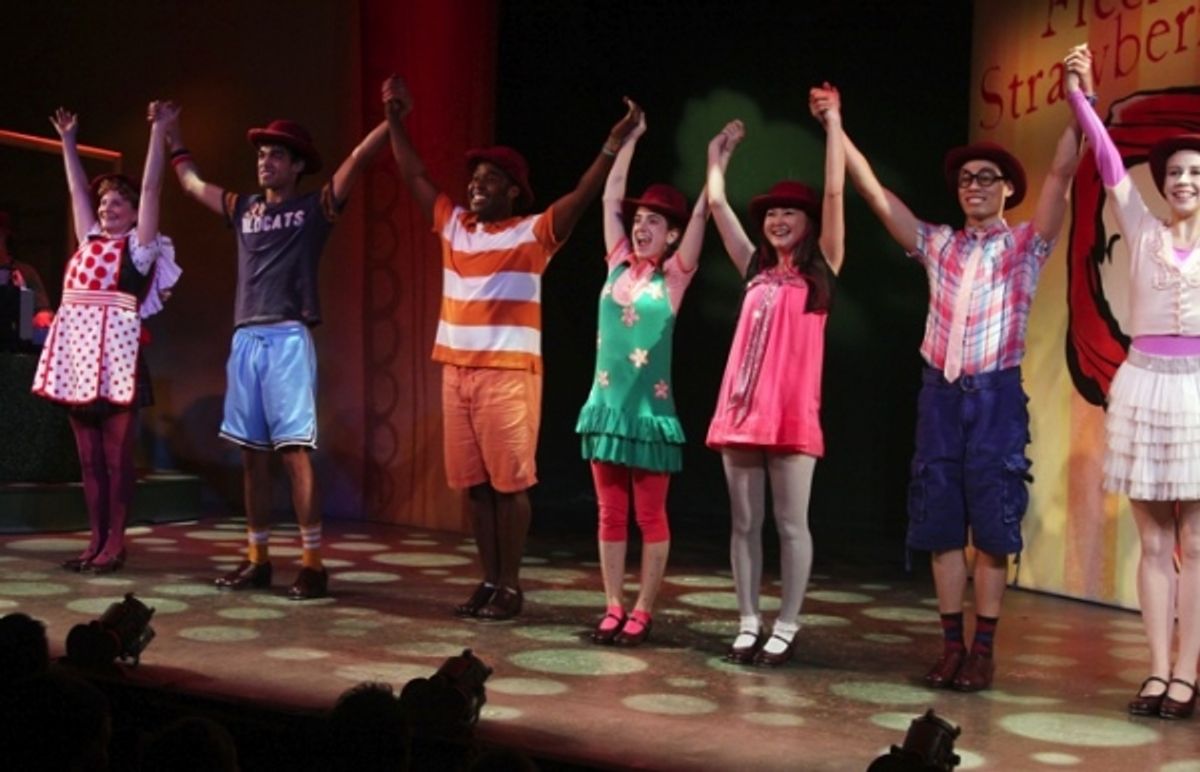 Sanjaya Malakar, Remy Zaken, and the cast of FRECKLEFACE STRAWBERRY at 