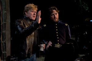 Robert Redford directs lead actor James McAvoy on set in Savannah, GA Photo