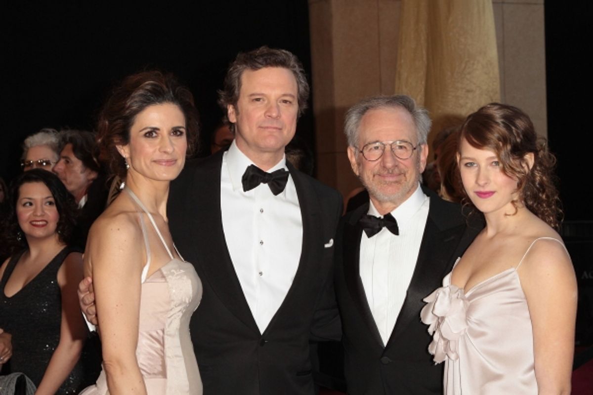 Colin Firth and wife Livia Giuggio & Steven Spielberg picture pictured at the 83rd Annual Academy Awards - Arrivals held at the Kodak Theatre in Hollywood, California on February 27, 2011. Ã‚Â© RD / Orchon / Retna Digital. at 
