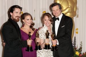 Christian Bale, Natalie Portman, Melissa Leo, and Colin Firth pictured at the 83rd An Photo