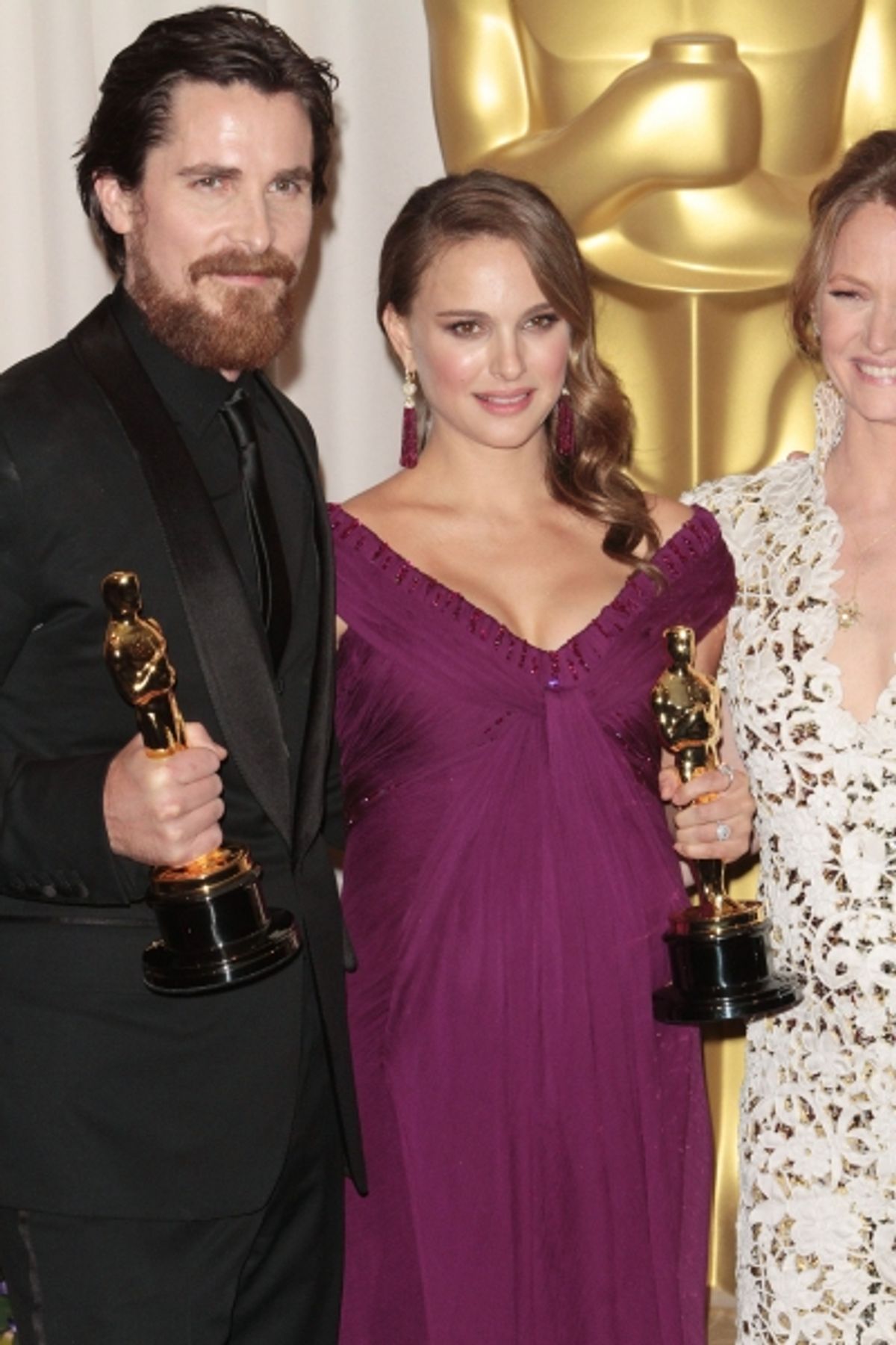 Best Supporter winner Christian Bale, Best winner Natalie Portman, Best Supporting winner Melissa Leo pictured at the 83rd Annual Academy Awards Press Room held at the Kodak Theatre in Hollywood, California on February 27, 2011. Ã‚Â© R at 