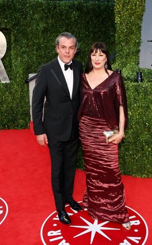 Danny Huston and Anjelica Huston  pictured at The Vanity Fair Oscar Party at Sunset T Photo