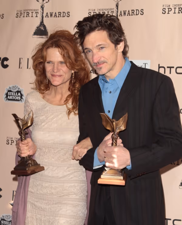 Lena Dunham, John Hawkes in the Press Room; The 2011 Film Independant Spirit Awards h Photo