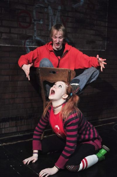 Abby Hart as Dora, Carrie Schlatter as Caitlin and Shane Tarplee as Peck
 Photo
