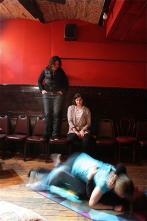 Lucy Thurber and Jenna Worsham with cast members Photo