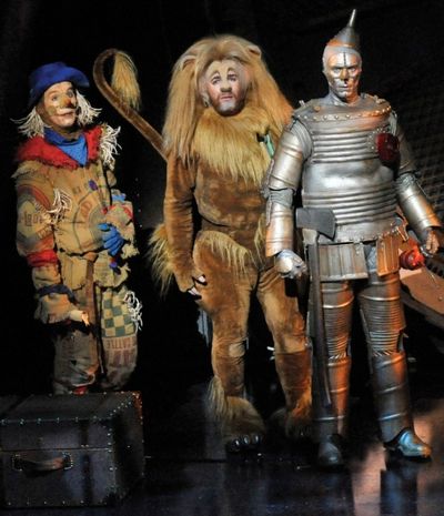 Scarecrow (Paul Keating), Lion (David Ganly) and Tin Man (Edward Baker-Duly) Photo
