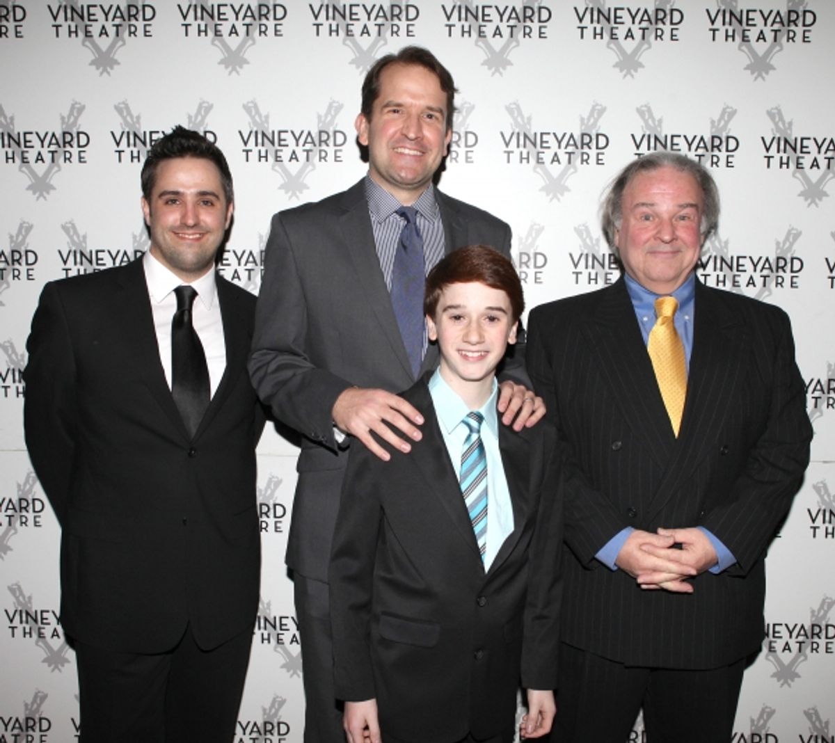 The cast of 'Happiness' featuring Fred Applegate, Christopher Flaim, James Moye & Eric Santagata arriving for STRO! The Vineyard Theatre Annual Spring Gala honors Susan Stroman at the Hudson Theatre in New York City at 