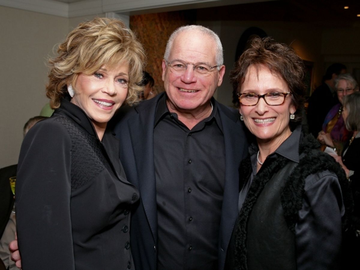 MALIBU, CA - FEBRUARY 28: (L-R) Cast member Jane Fonda with hosts Marc Stern and Eva Stern pose during Center Theatre Group's Artistic Director's Circle Event with Jane Fonda star of '33 Variations' at the Ahmanson Theatre on February 28, 2011 in Malibu,  at 