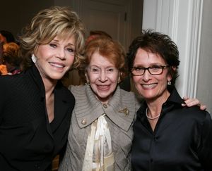 Jane Fonda, Brindell Gottlieb and host Eva Stern 
 Photo