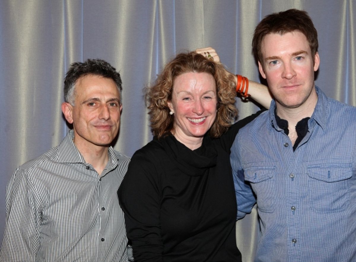 David Greenspan & Lisa Banes & Brian Hutchison attending the 'Go Back To Where You Are' First Day of Rehearsals at Playwrights Horizons' in New York City. at 