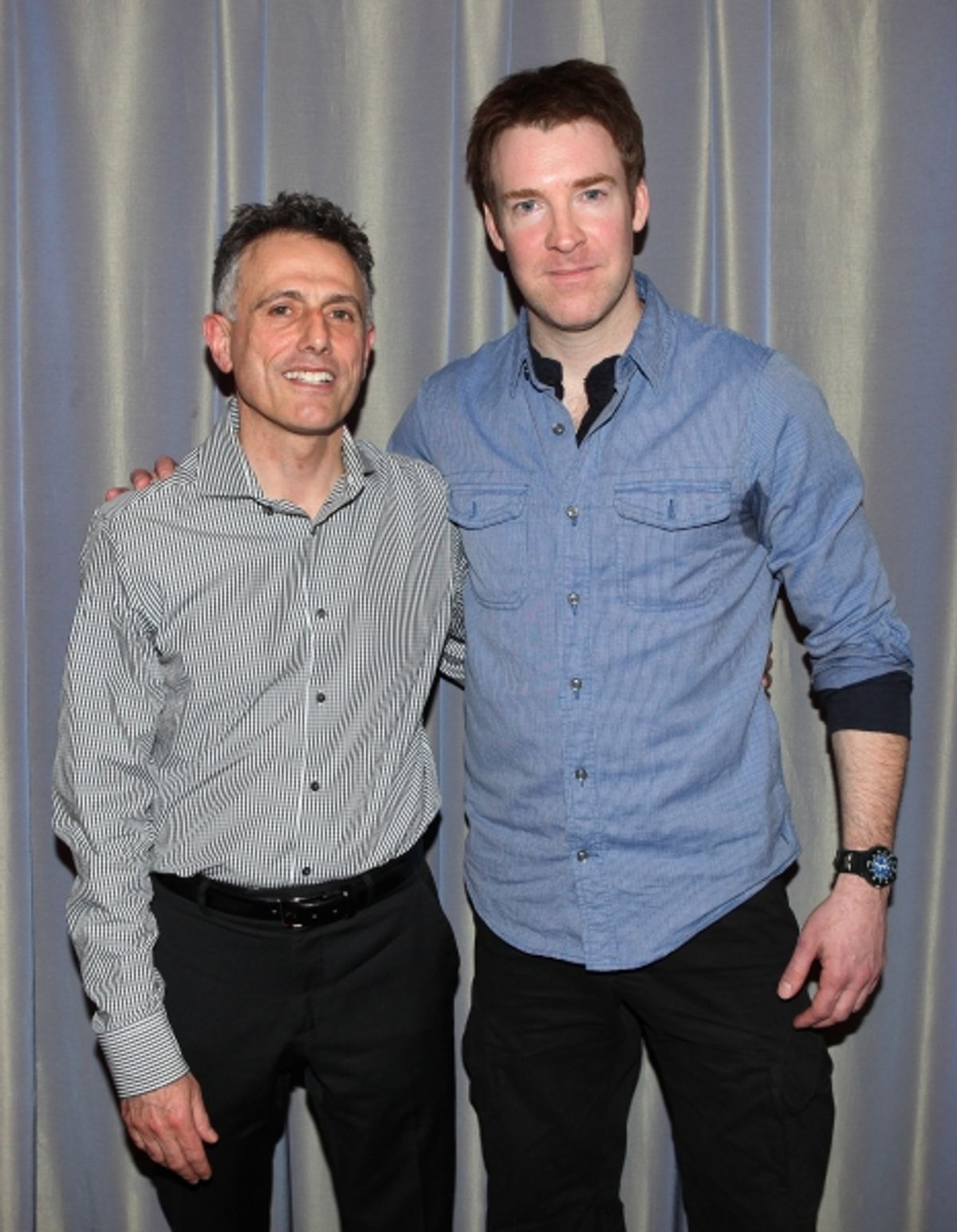 David Greenspan & Brian Hutchison attending the 'Go Back To Where You Are' First Day of Rehearsals at Playwrights Horizons' in New York City. at 