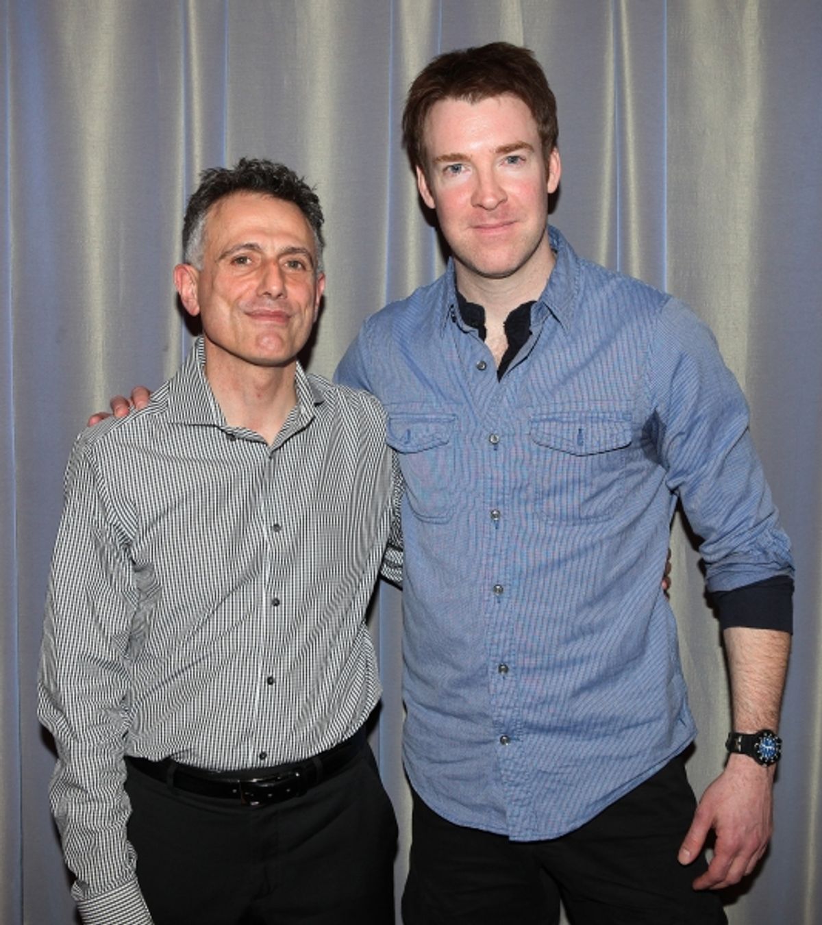 David Greenspan & Brian Hutchison attending the 'Go Back To Where You Are' First Day of Rehearsals at Playwrights Horizons' in New York City. at 
