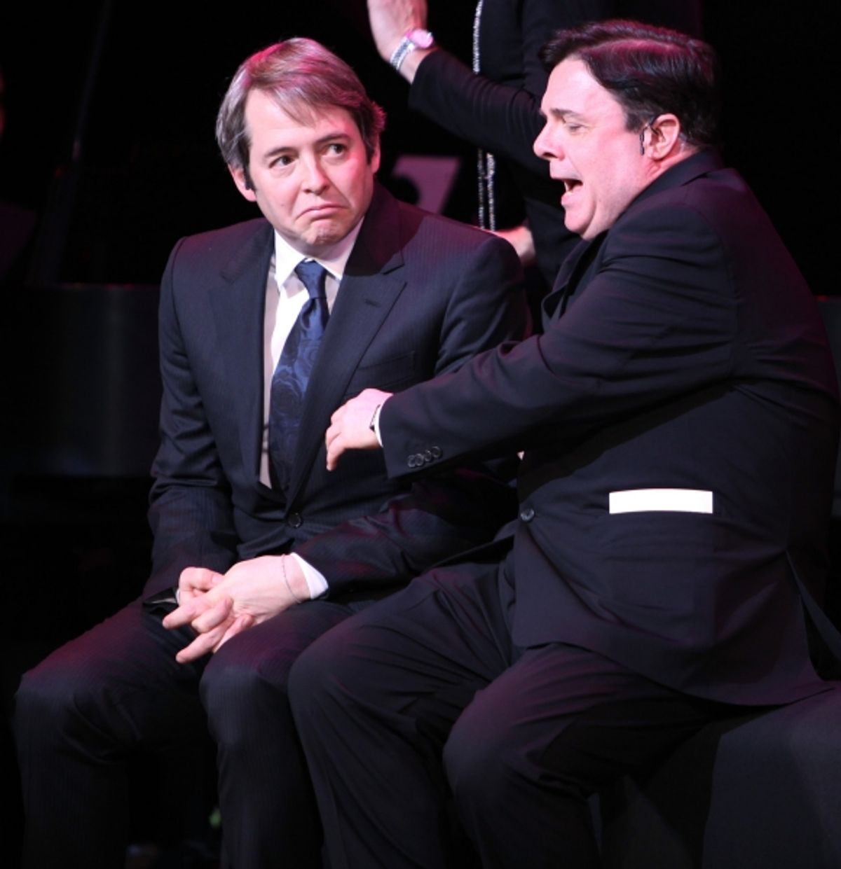 Matthew Broderick & Nathan Lane (The Producers) performing in STRO! The Vineyard Theatre Annual Spring Gala honors Susan Stroman at the Hudson Theatre in New York City at 