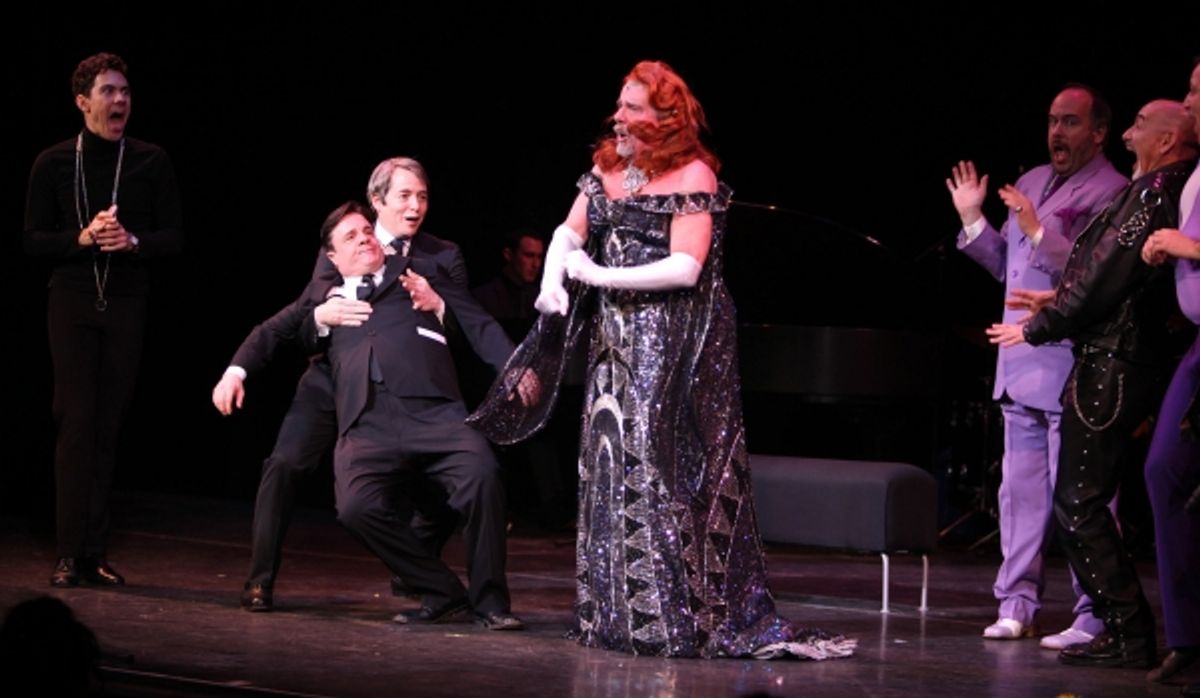 Matthew Broderick & Nathan Lane & Gary Beach performing in STRO! The Vineyard Theatre Annual Spring Gala honors Susan Stroman at the Hudson Theatre in New York City at 