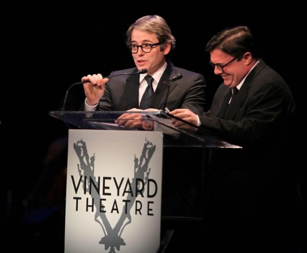 Matthew Broderick & Nathan Lane performing in STRO! The Vineyard Theatre Annual Spring Gala honors Susan Stroman at the Hudson Theatre in New York City at 