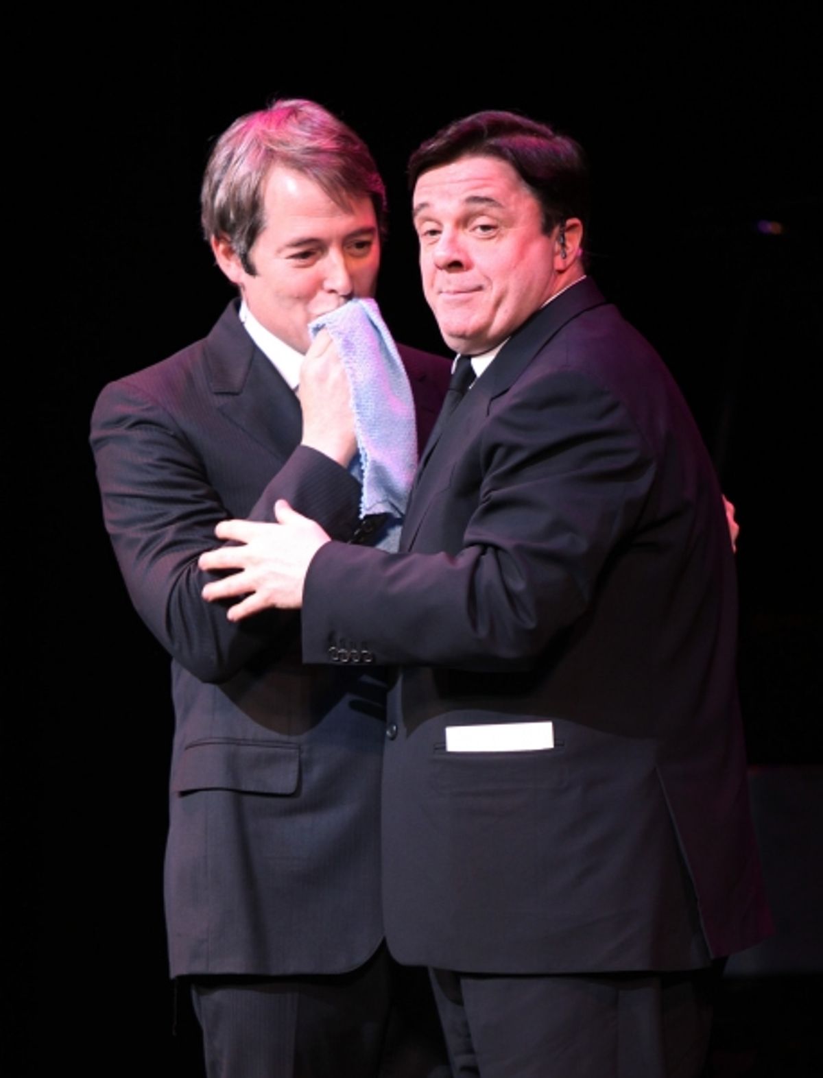 Matthew Broderick & Nathan Lane  (The Producers) performing in STRO! The Vineyard Theatre Annual Spring Gala honors Susan Stroman at the Hudson Theatre in New York City at 