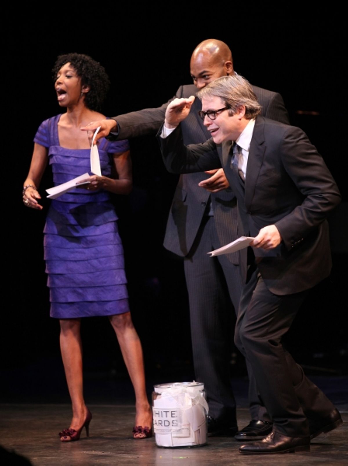 Sharon Washington, Brandon Victor Dixon & Matthew Broderick performing in STRO! The Vineyard Theatre Annual Spring Gala honors Susan Stroman at the Hudson Theatre in New York City at 