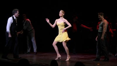 Leigh Zimmerman & Boyd Gaines & the cast (Contact) performing in STRO! The Vineyard T Photo