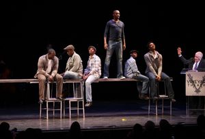 Joshua Henry & the cast of 'The Scottsboro Boys' with John Kander performing in STRO! Photo