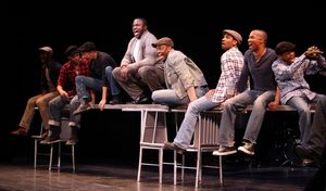 Joshua Henry & the cast of 'The Scottsboro Boys' performing in STRO! The Vineyard The Photo