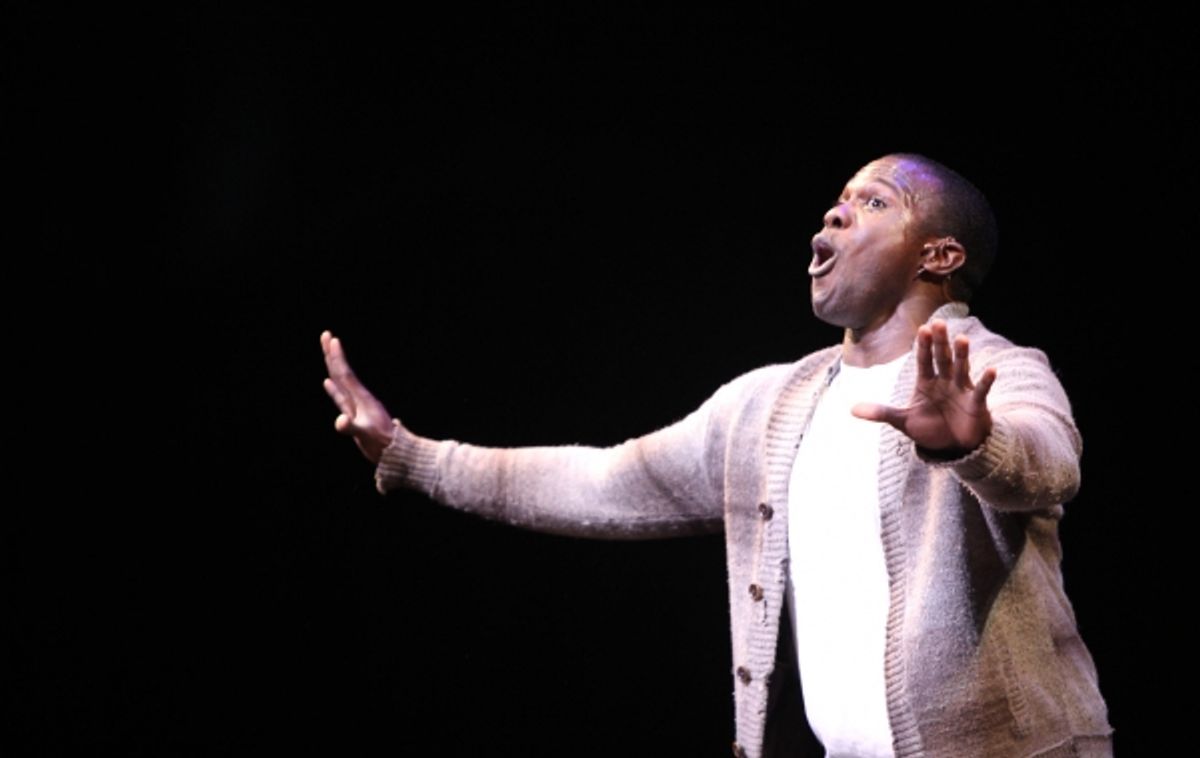 Joshua Henry & the cast of 'The Scottsboro Boys' performing in STRO! The Vineyard Theatre Annual Spring Gala honors Susan Stroman at the Hudson Theatre in New York City at 