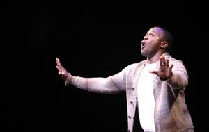 Joshua Henry & the cast of 'The Scottsboro Boys' performing in STRO! The Vineyard The Photo