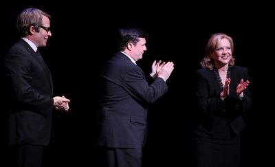 Matthew Broderick & Nathan Lane & Susan Stroman performing in STRO! The Vineyard Thea Photo