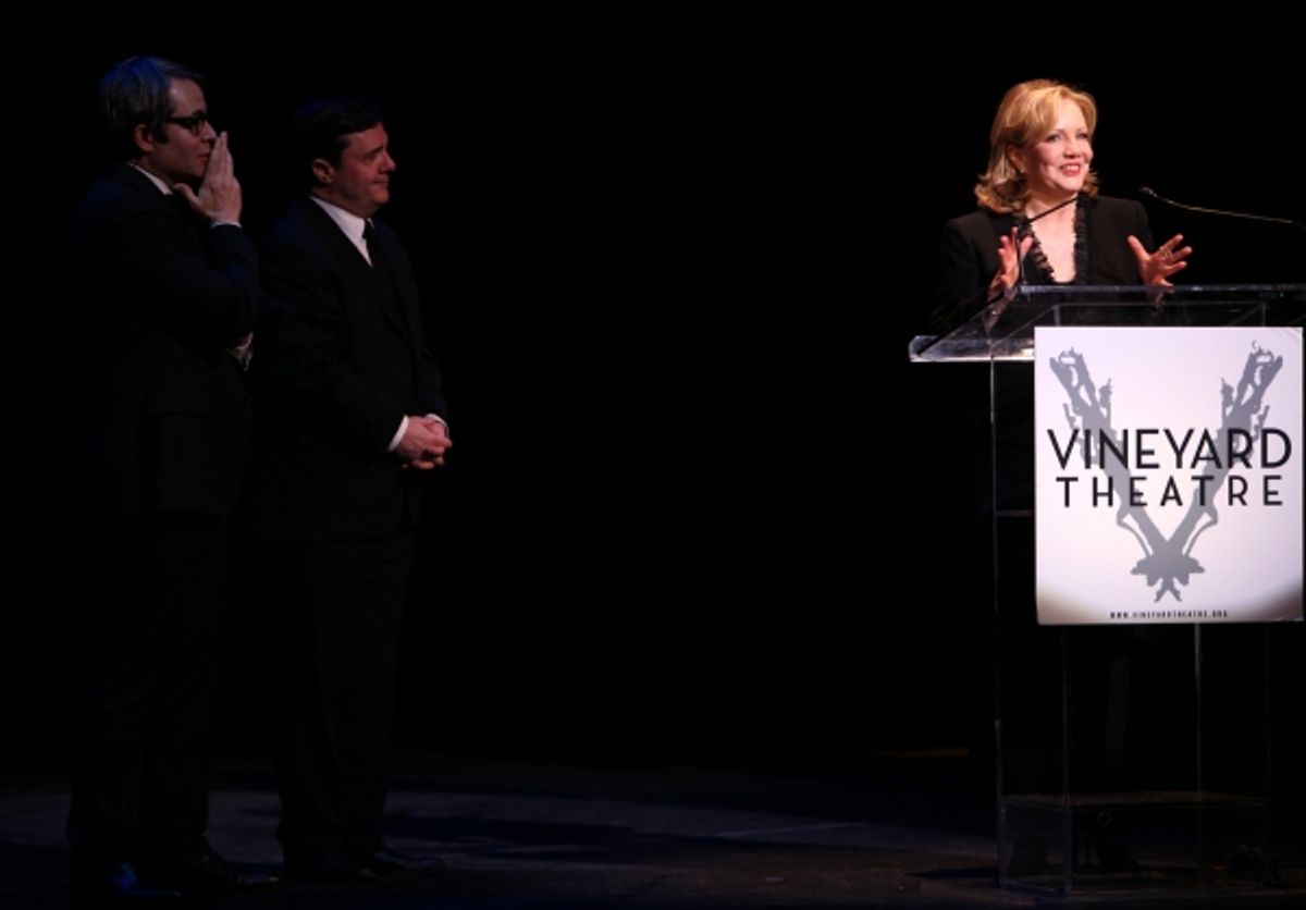 Matthew Broderick & Nathan Lane & Susan Stroman performing in STRO! The Vineyard Theatre Annual Spring Gala honors Susan Stroman at the Hudson Theatre in New York City at 